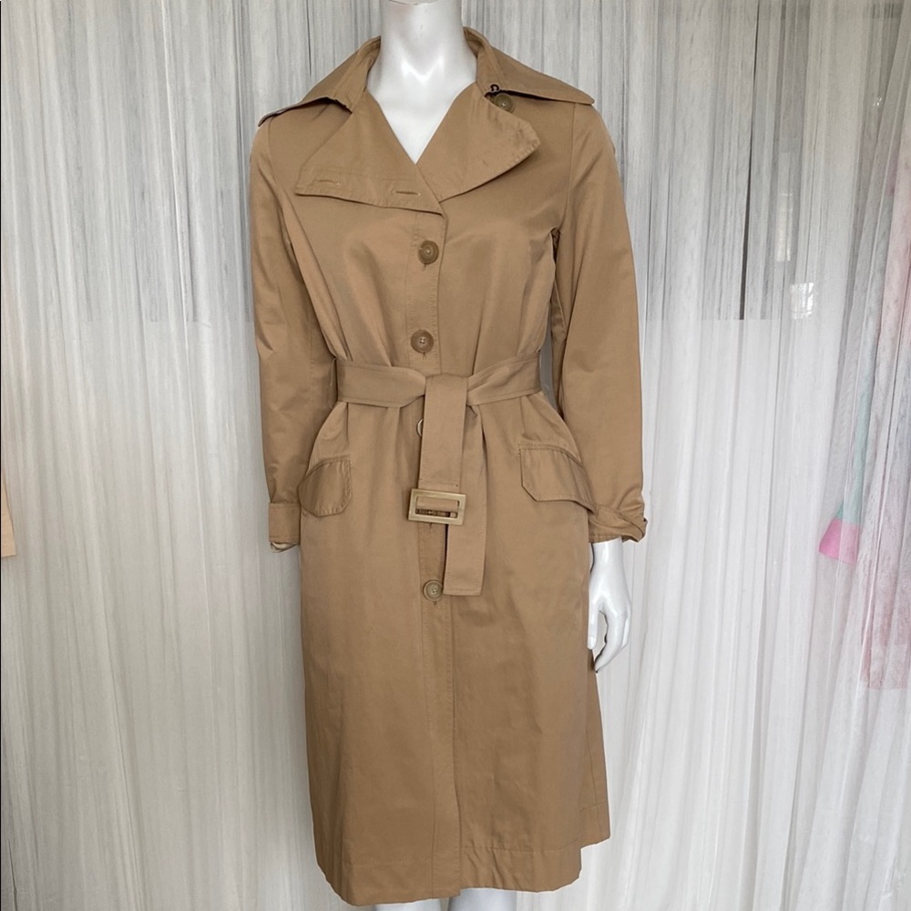 Classic Façonnable Camel/Tan Women's Trench Coat Size XS
